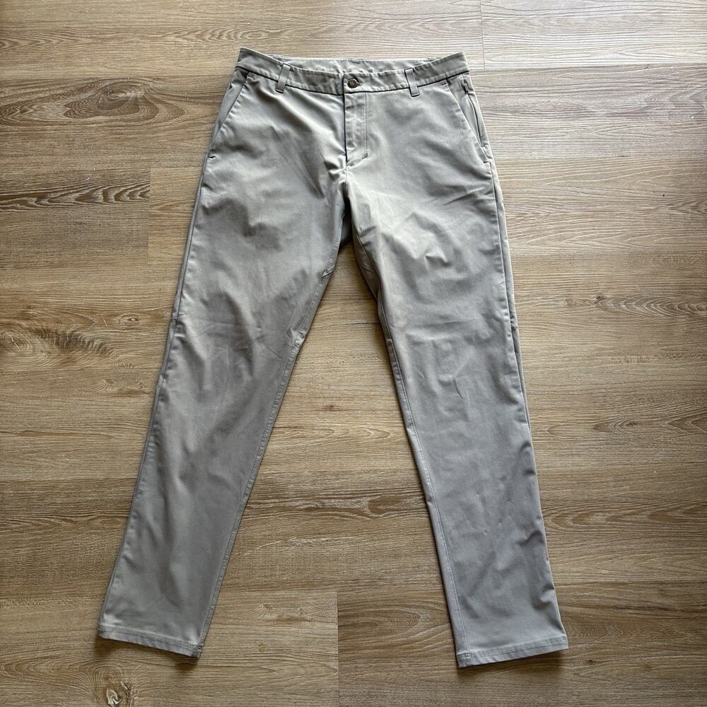 Lululemon Pants Mens 32x31 Beige Chino Straight Leg Stretch Casual Travel Golf